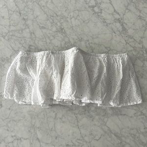Bardot White Eyelet Crop Top